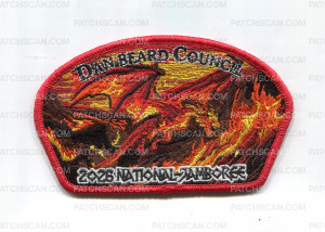 Patch Scan of Dan Beard Council 2026 Jamboree (CSP/Dragon) Red