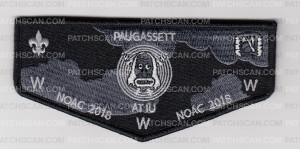 Patch Scan of Paugasett NOAC 2018 OA Flap False Face and Rings Dark Version 