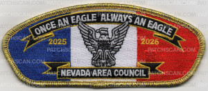 Patch Scan of NEVADA AREA COUNCIL EAGLE SCOUT CSP METALLIC GOLD BORDER