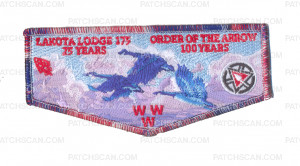 Patch Scan of K123695 - NWSC LAKOTA CENTENNIAL FLAP (RED, WHITE, BLUE BORDER)