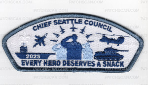 Patch Scan of Chief Seattle Council 2025 Every Hero Deserves a Snack CSP