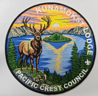 Kunamokst Lodge back patch Pacific Crest Council