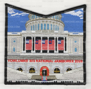 Patch Scan of Yowlumne 303 2026 National Jamboree pocket patch black border