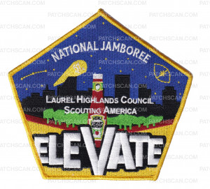 Patch Scan of Laurel Highlands Council 2026 Jamboree Set (Center) Yellow