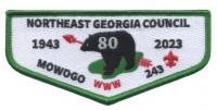 NEGA Mowogo Flap "80th Anniversary" Northeast Georgia Council #101