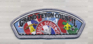 Patch Scan of K124564 - GRAND TETON COUNCIL - EAGLE SCOUT CSP (DARK GRAY BORDER)