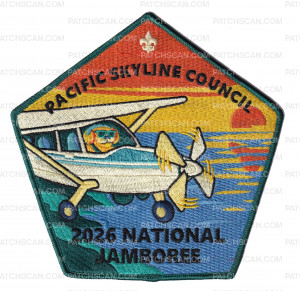 Patch Scan of Pacific Skyline Council 2026 NJ Center patch green border