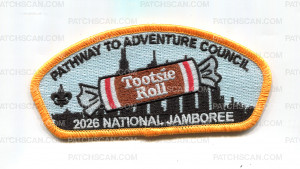 Patch Scan of Pathway to Adventure Council 2026 NJ Tootsie Roll JSP gold border