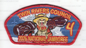 Patch Scan of Twin Rivers Council 2026 NJ 4 JSP red border 
