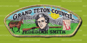 Patch Scan of Grand Teton Council Jedediah Smith CSP gold metallic border