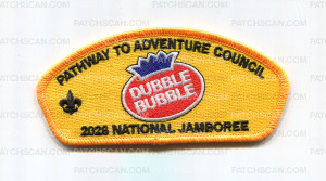 Patch Scan of Pathway to Adventure Council 2026 NJ Dubble Bubble JSP gold border