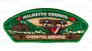 Patch Scan of Palmetto Council/Skyuka Lodge Cheerful Service Shoulder Patch