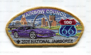 Patch Scan of Rainbow Council 2026 NJ purple car JSP gold met bdr