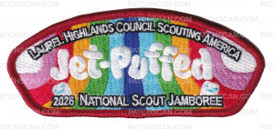 Patch Scan of Laurel Highlands Council 2026 Jamboree Set (Marshmallow)