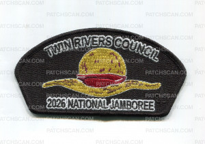 Patch Scan of Twin Rivers Council 2026 National Jamboree hat JSP black border