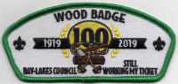 WOOD BADGE 100-GREEN BORDER Bay Lakes Council #635