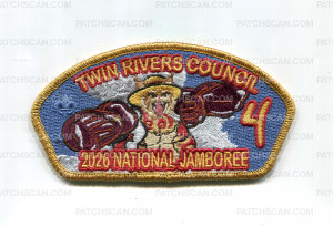 Patch Scan of Twin Rivers Council 2026 NJ 4 JSP gold met border