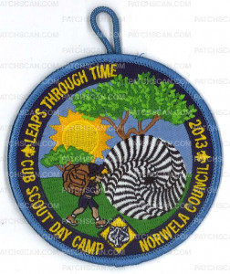 Patch Scan of X168151B LEAPS THROUGH TIME DAY CAMP (blue border)