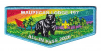 Waupecan Lodge 197 All-In Pass 2026 flap Rainbow Council #702