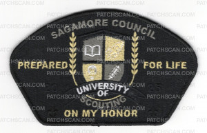 Patch Scan of Sagamore Council University of Scouting 2025 (Black)