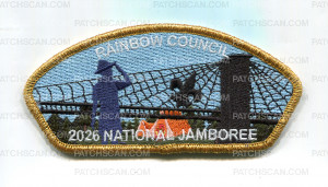 Patch Scan of Rainbow Council 2026 NJ Scout with bridge JSP gold met border