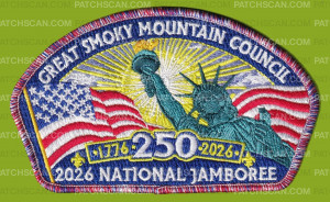 Patch Scan of Great Smoky Mountain Council 2026 NJ 250 Statue of Liberty JSP rwb border