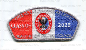 Patch Scan of Heart of New England Council Class of 2025 Eagle CSP gray border