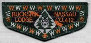 Patch Scan of BUCKSKIN LODGE COLORED GREEN BORDER FLAPS